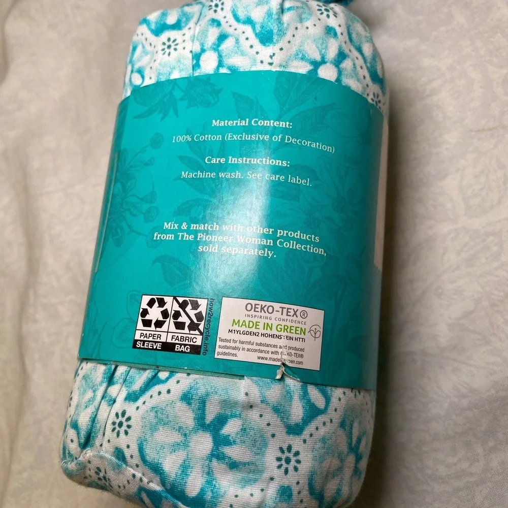 The Pioneer Woman Washy Trellis King Pillowcase Set 2 Pc Cotton Percale New